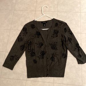 Size medium gray and black White House Black Market cardigan.